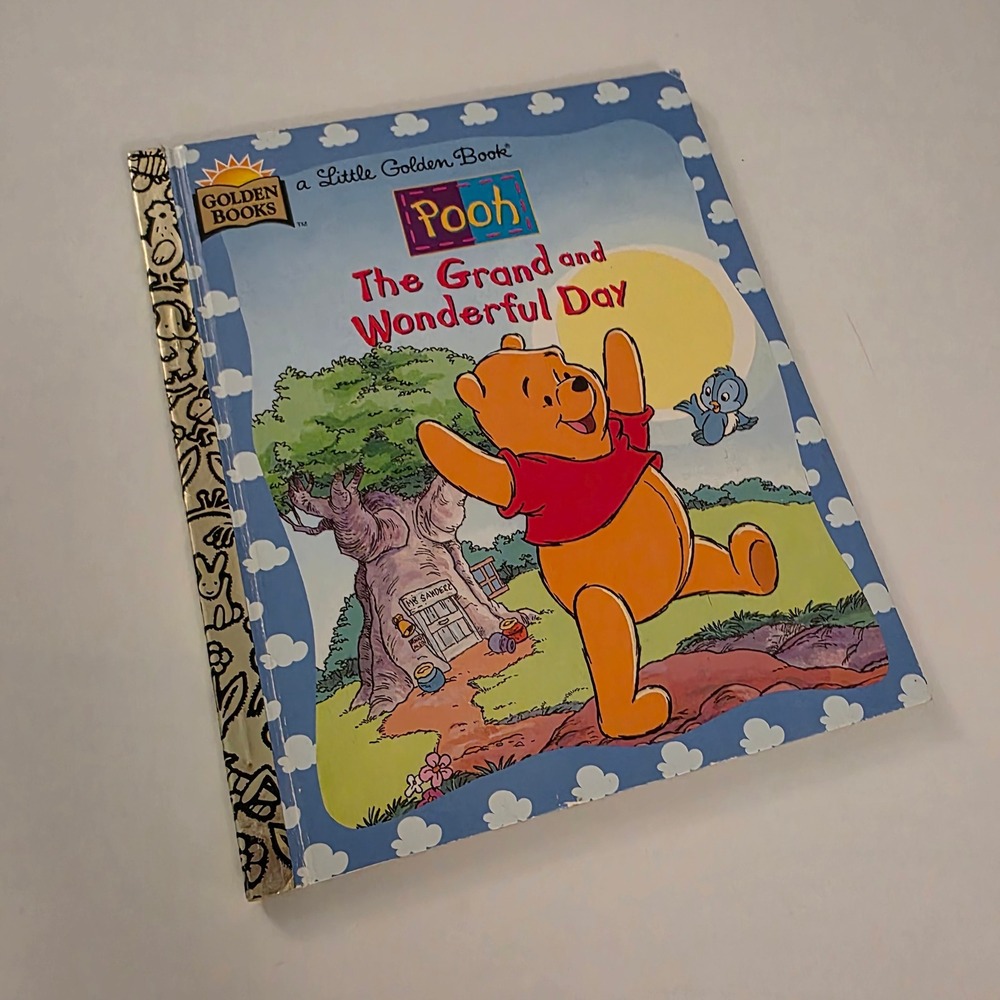 Little Golden Book Pooh The Grand and Wonderful Day Hardcover Kids Book 1996